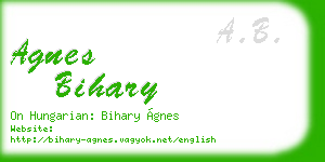 agnes bihary business card